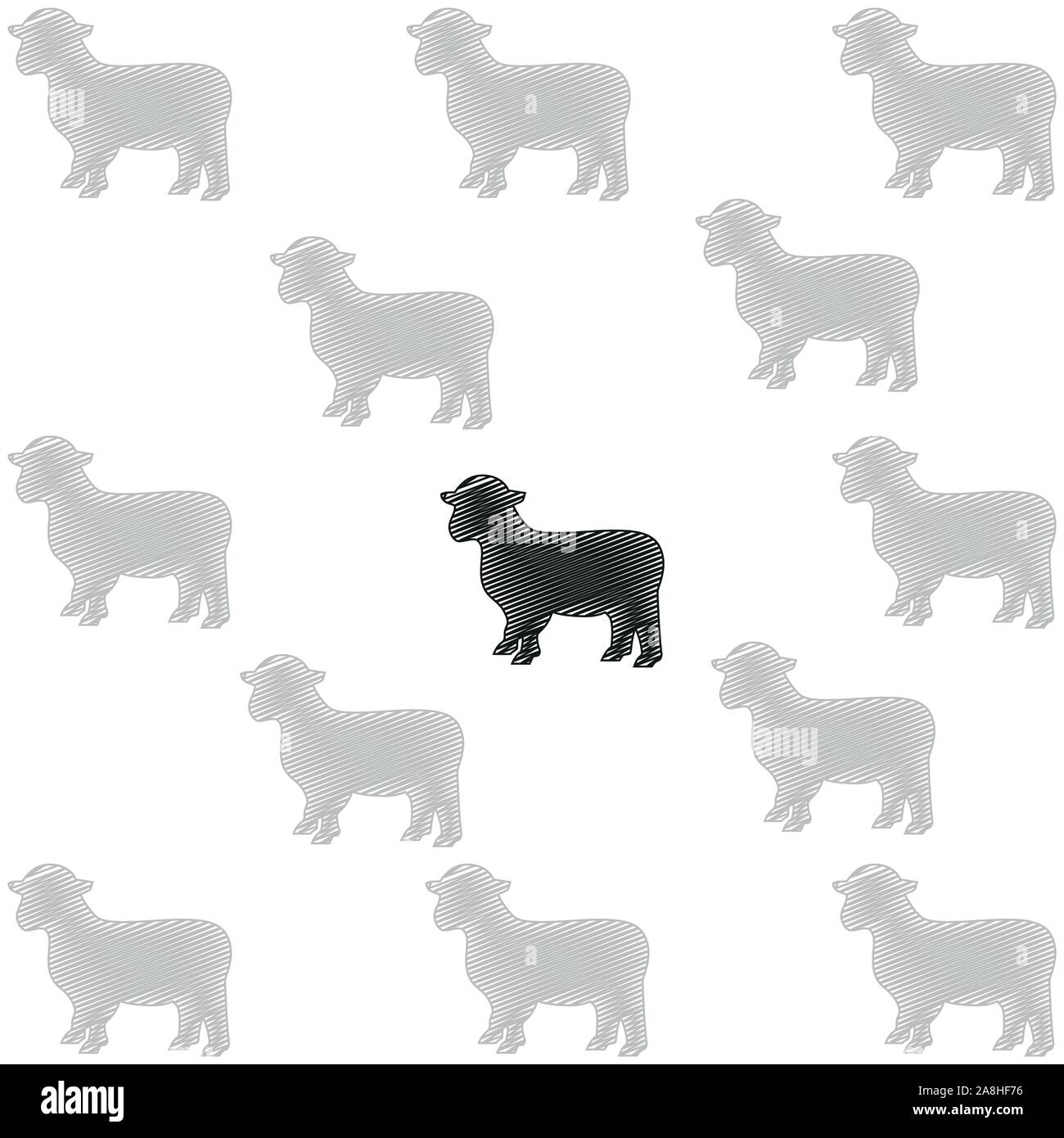 Sheep, animal, herd, herd of sheep, background Stock Vector