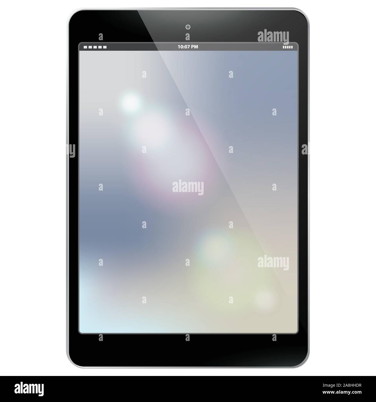 Black Tablet Computer With Abstract Screen Vector Illustration Stock Vector