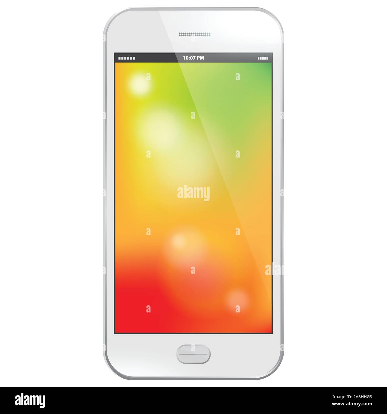 Mobile Phone Vector Illustration With Abstract Wallpaper Screen Stock Vector