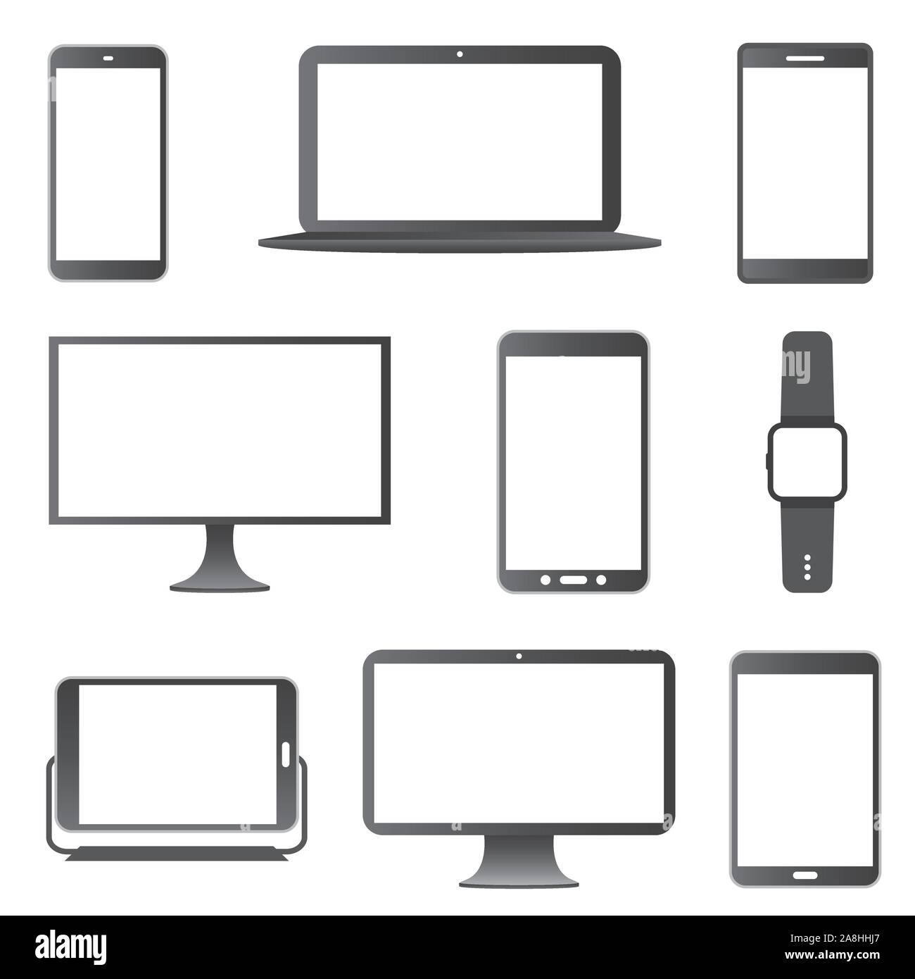 Electronic Devices Vector Icon Set. Stock Vector