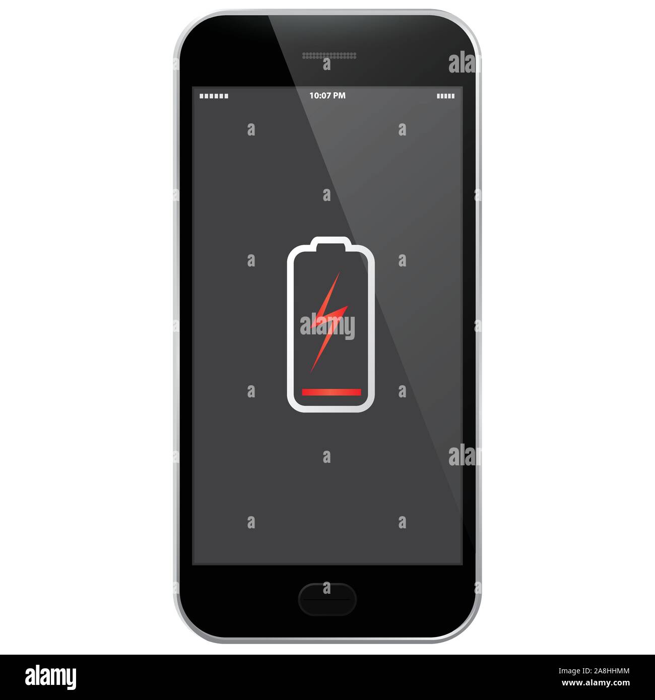 Mobile Phone With Low Battery Vector Illustration Stock Vector Image