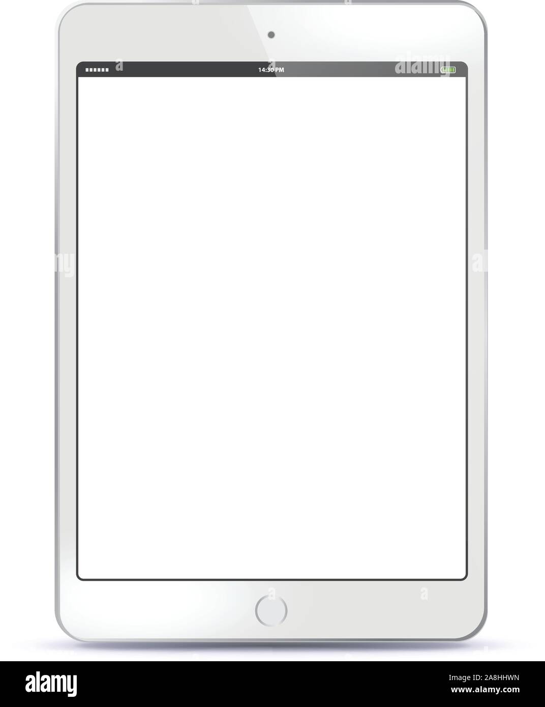 WhiteTablet Computer With Blank Screen Vector Illustration Stock Vector