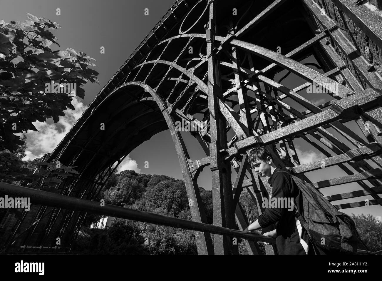 Views of the amazing Ironbridge, Iron bridge in Telford Shropshire, world famous industrial