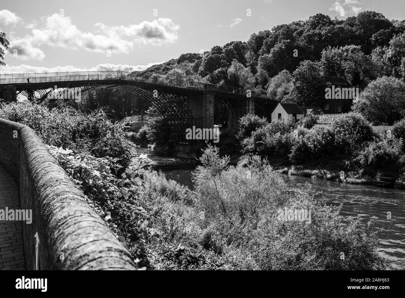Views of the amazing Ironbridge, Iron bridge in Telford Shropshire, world famous industrial
