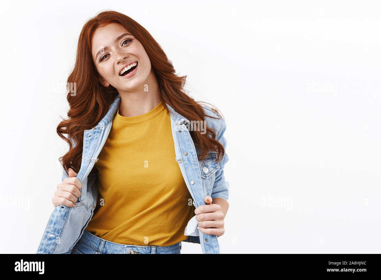 yellow shirt denim jacket