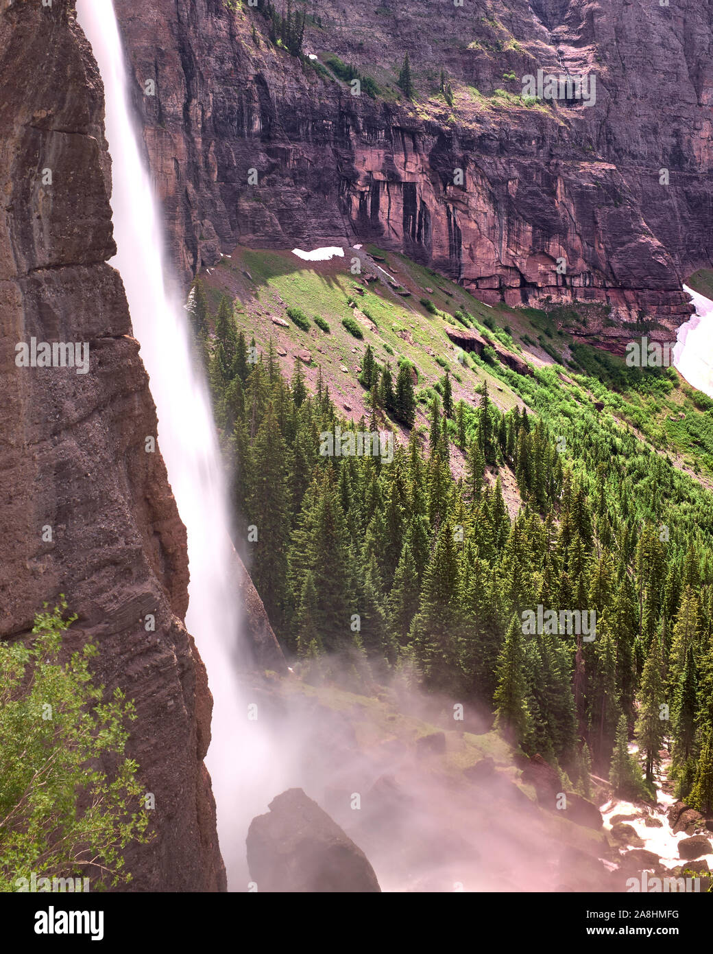 Bridal Veil Falls near Telluride in Colorado, USA Stock Photo