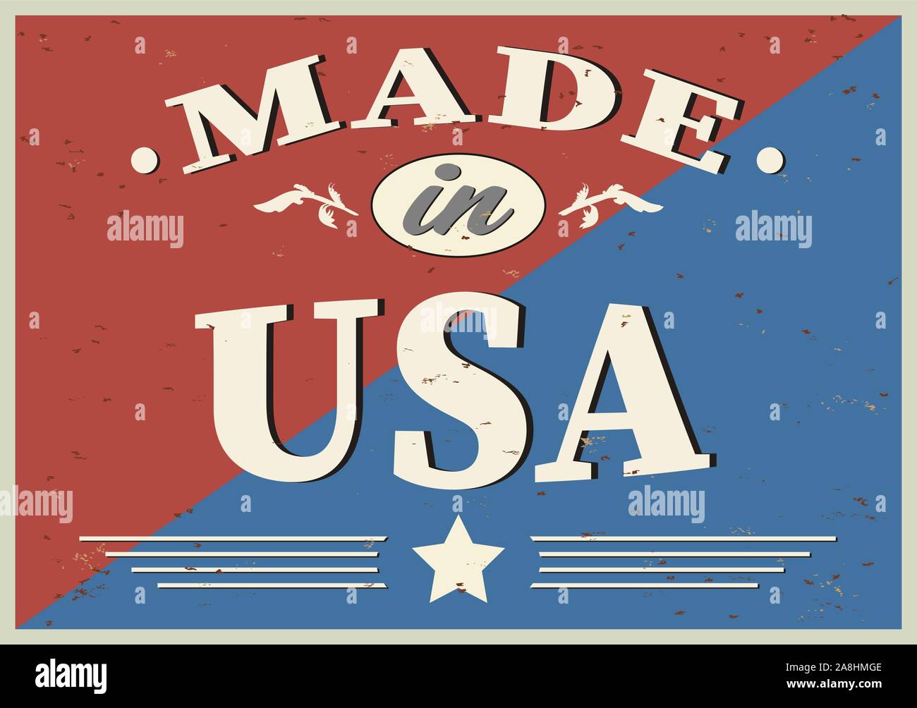 Made in USA retro vintage sign. Vintage poster for 100 percent American  product. Vector design concept on scratched background Stock Vector Image &  Art - Alamy