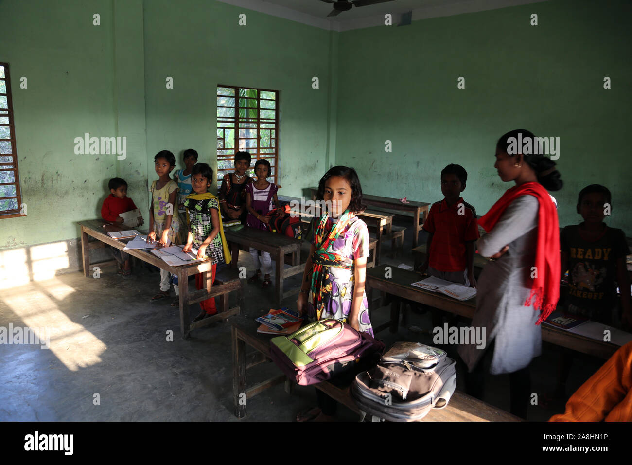 Kids in school, Kumrokhali, West Bengal, India Stock Photo
