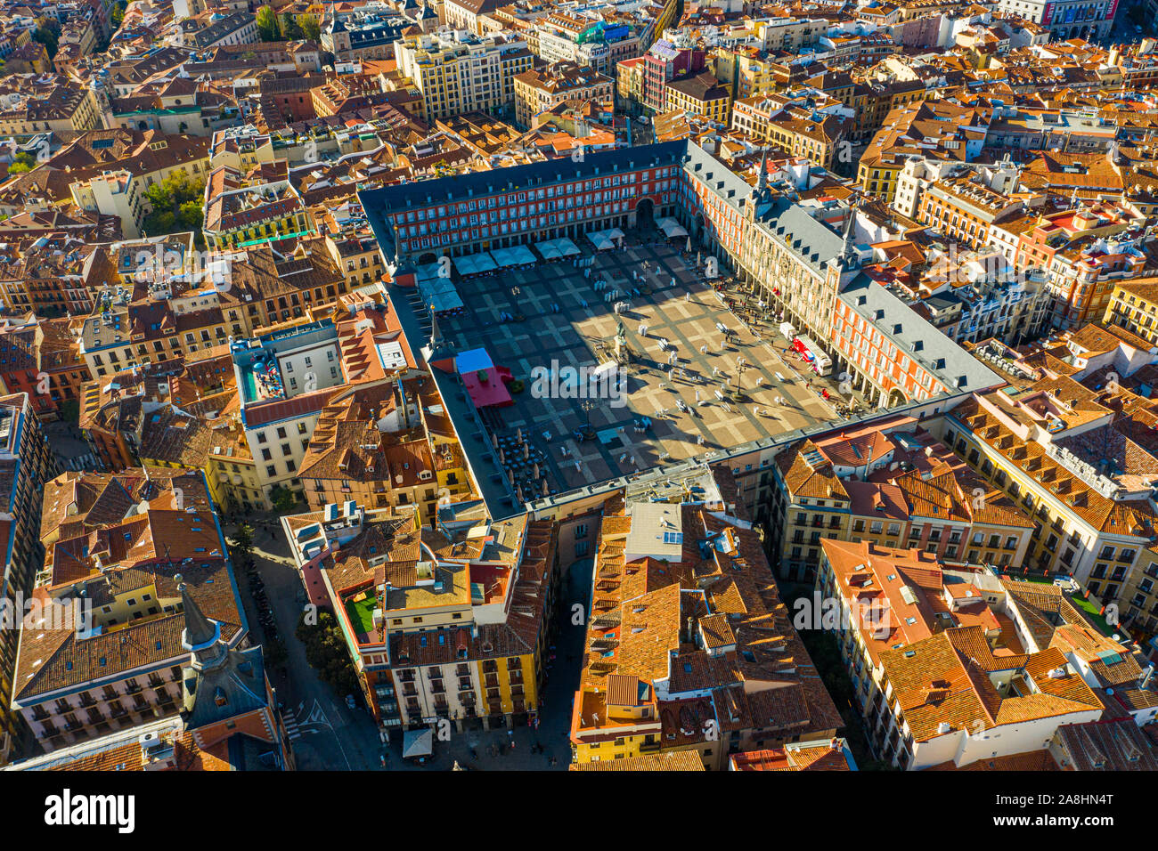 Madrid plaza mayor aerial hi-res stock photography and images - Alamy