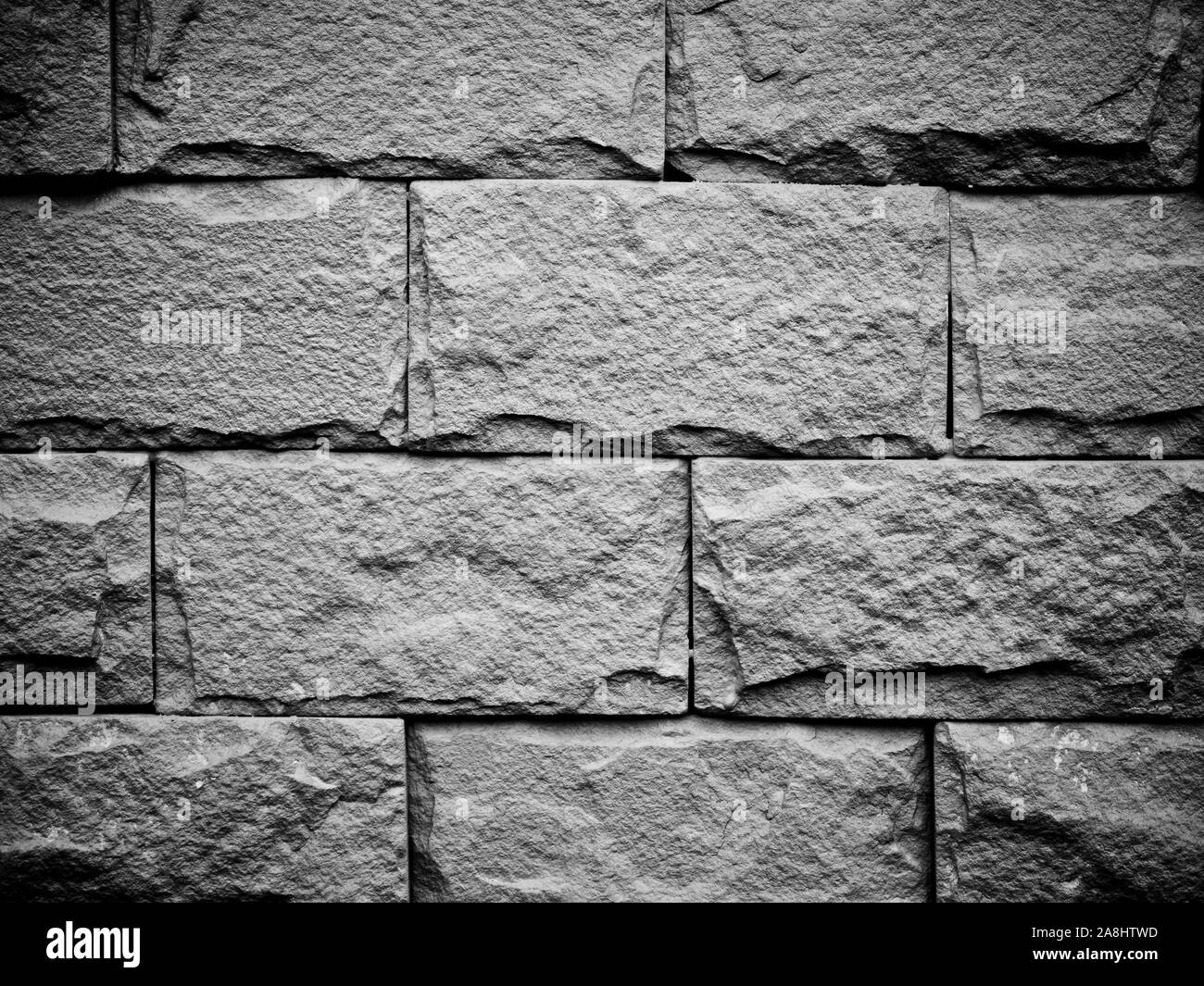 The wall made from Sandstone bricks Stock Photo