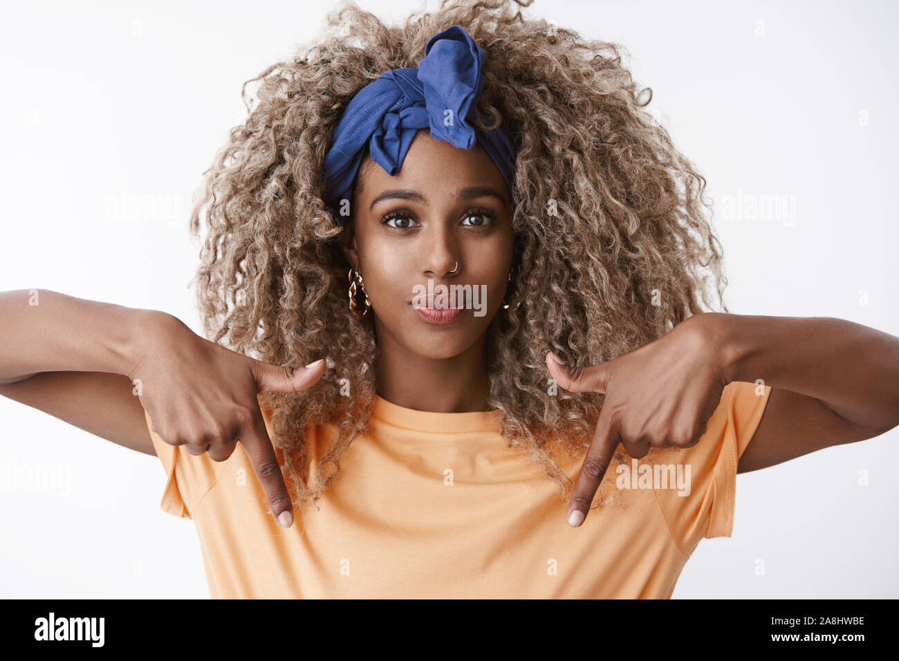 Close Up Cute And Lovely Blond African American Stylish Hipster