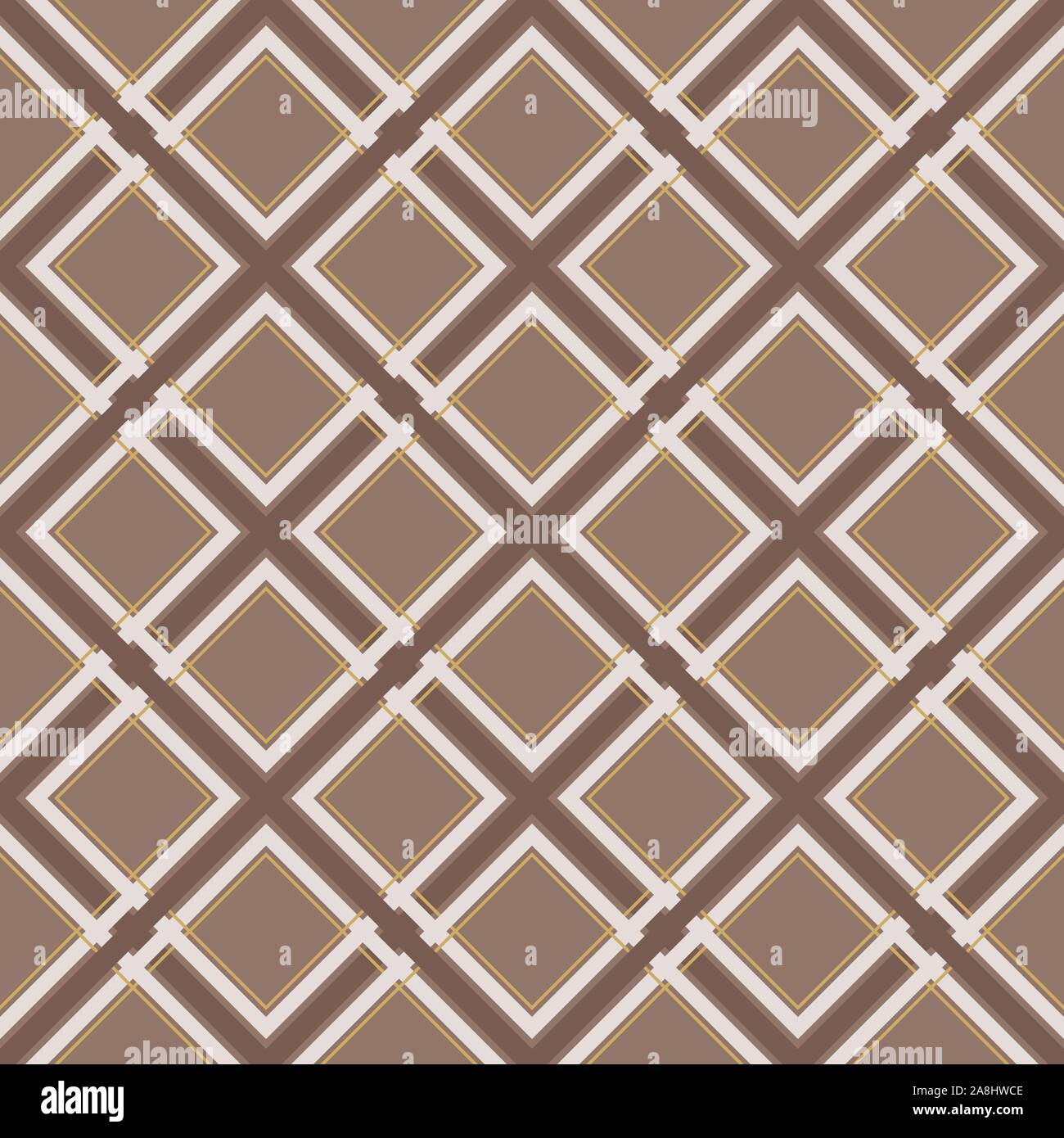 Plaid seamless pattern. Brown tartan print for fabric. - Vector Stock Vector