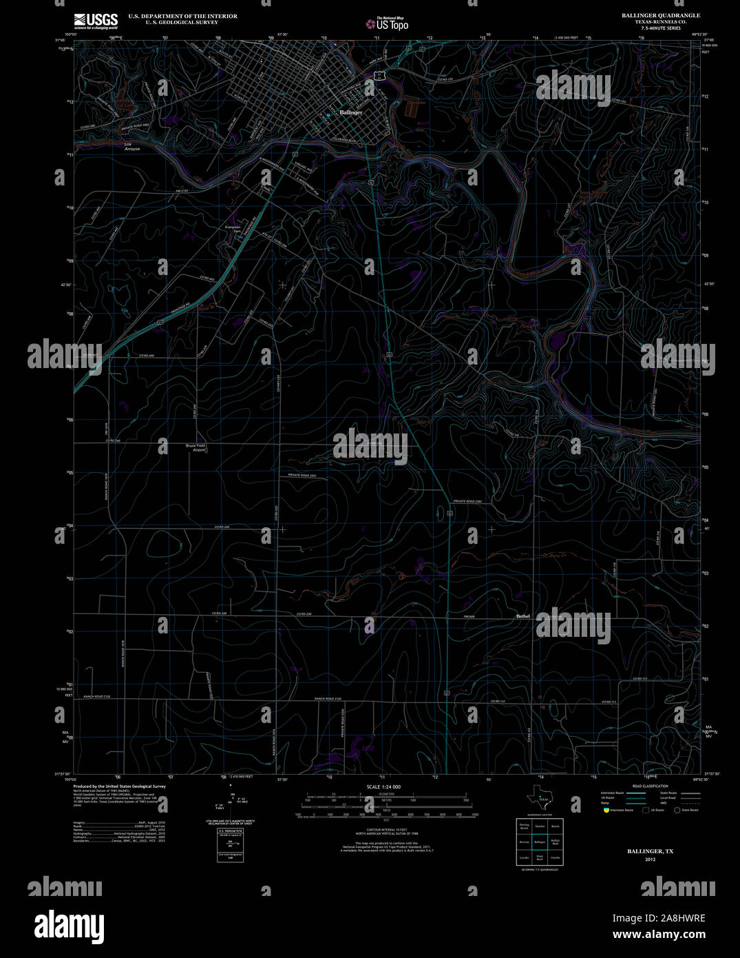 Ballinger texas map hires stock photography and images Alamy