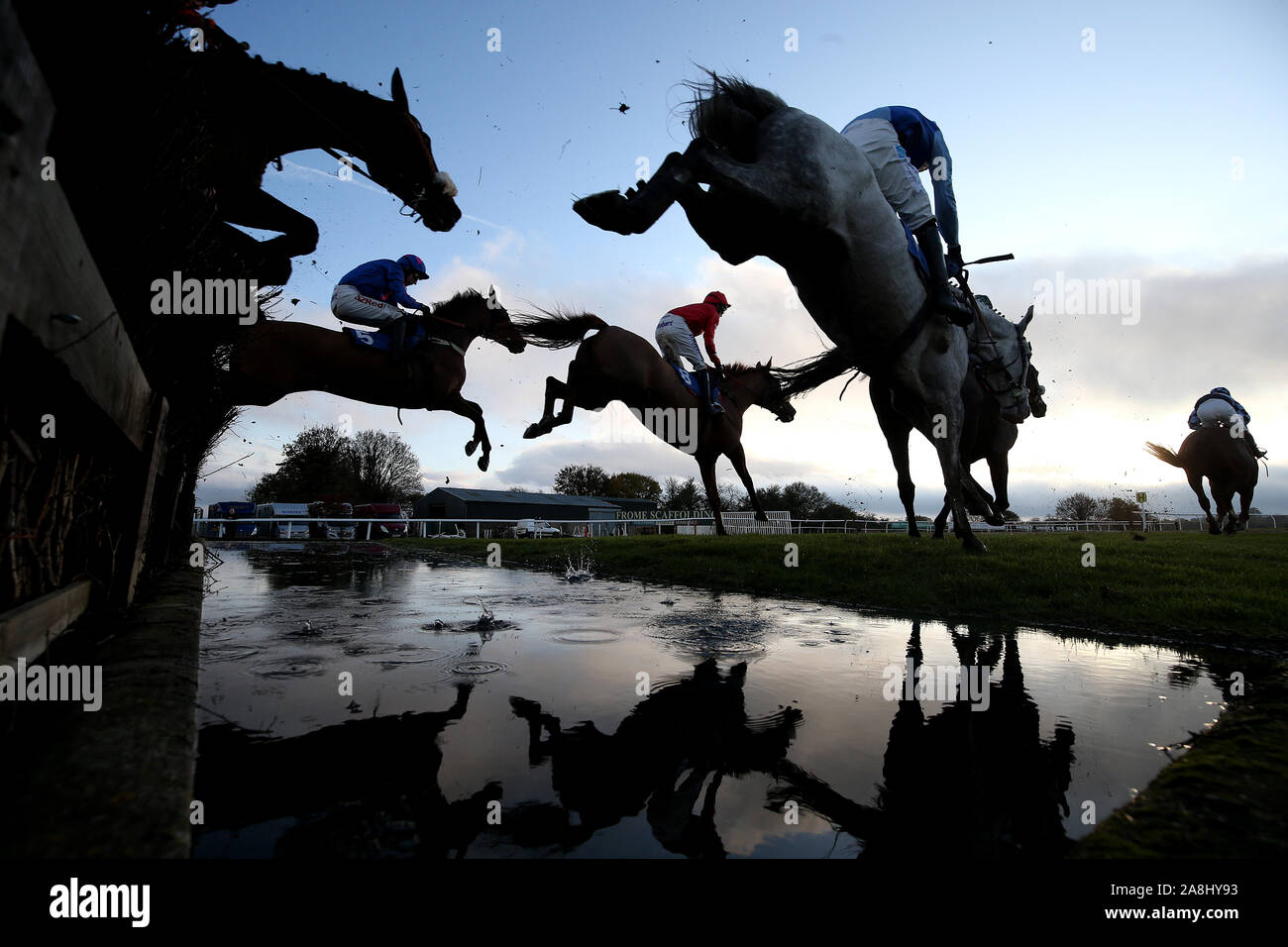 Runners and riders during the Badger Beers Silver Trophy Handicap Chase ...