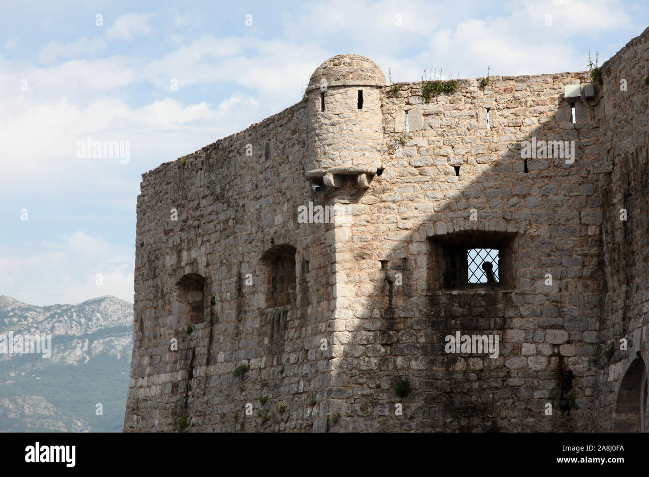 Old Budva city walls, Montenegro Stock Photo