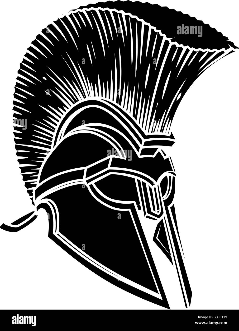 Spartan Trojan Roman Gladiator Helmet Stock Vector