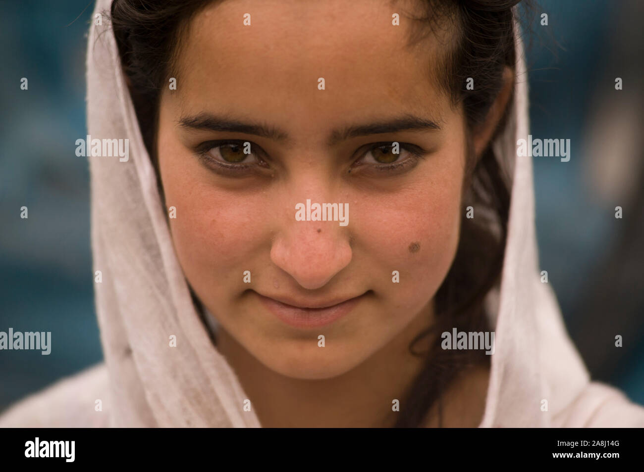 Pahalgam, Jammu and Kashmir, India - August 02, 2011: Islamic Kashmiri girl Stock Photo