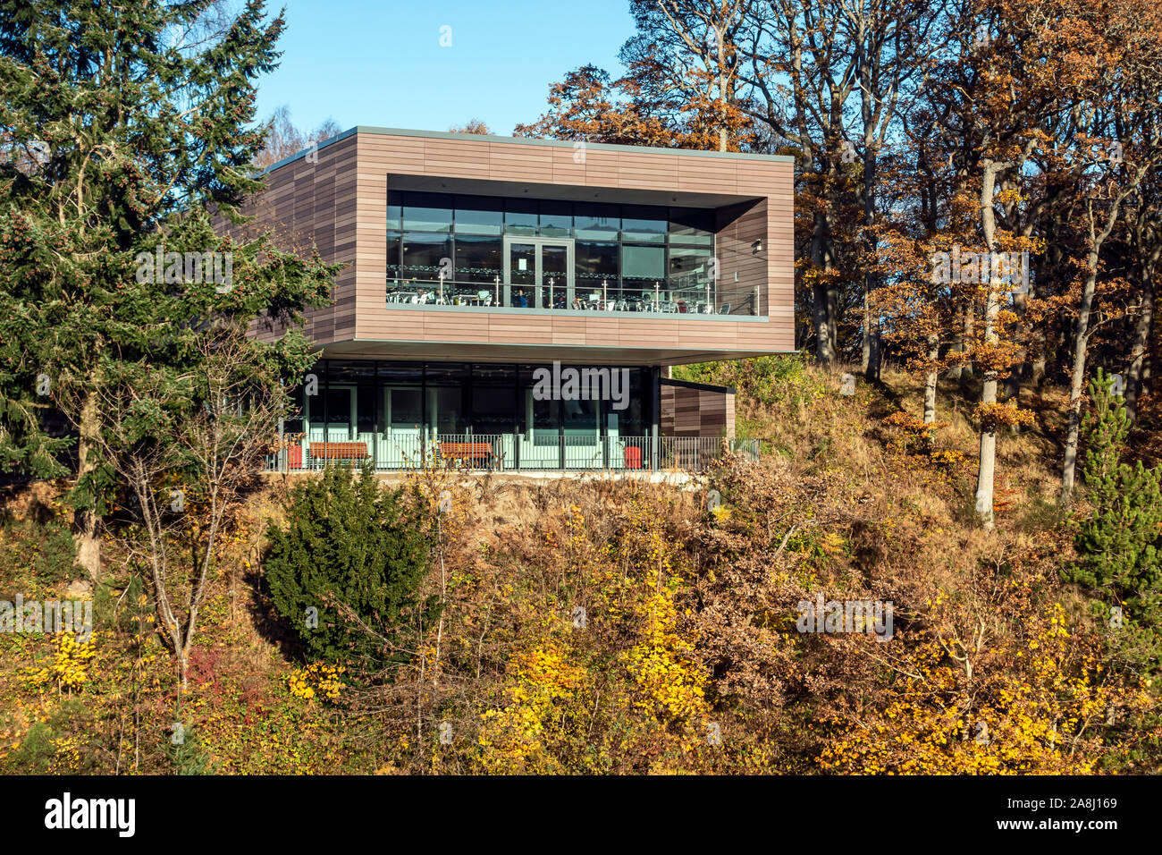 pitlochry dam visitor centre at loch faskally at pitlochry perth and kinross scotland uk stock photo alamy