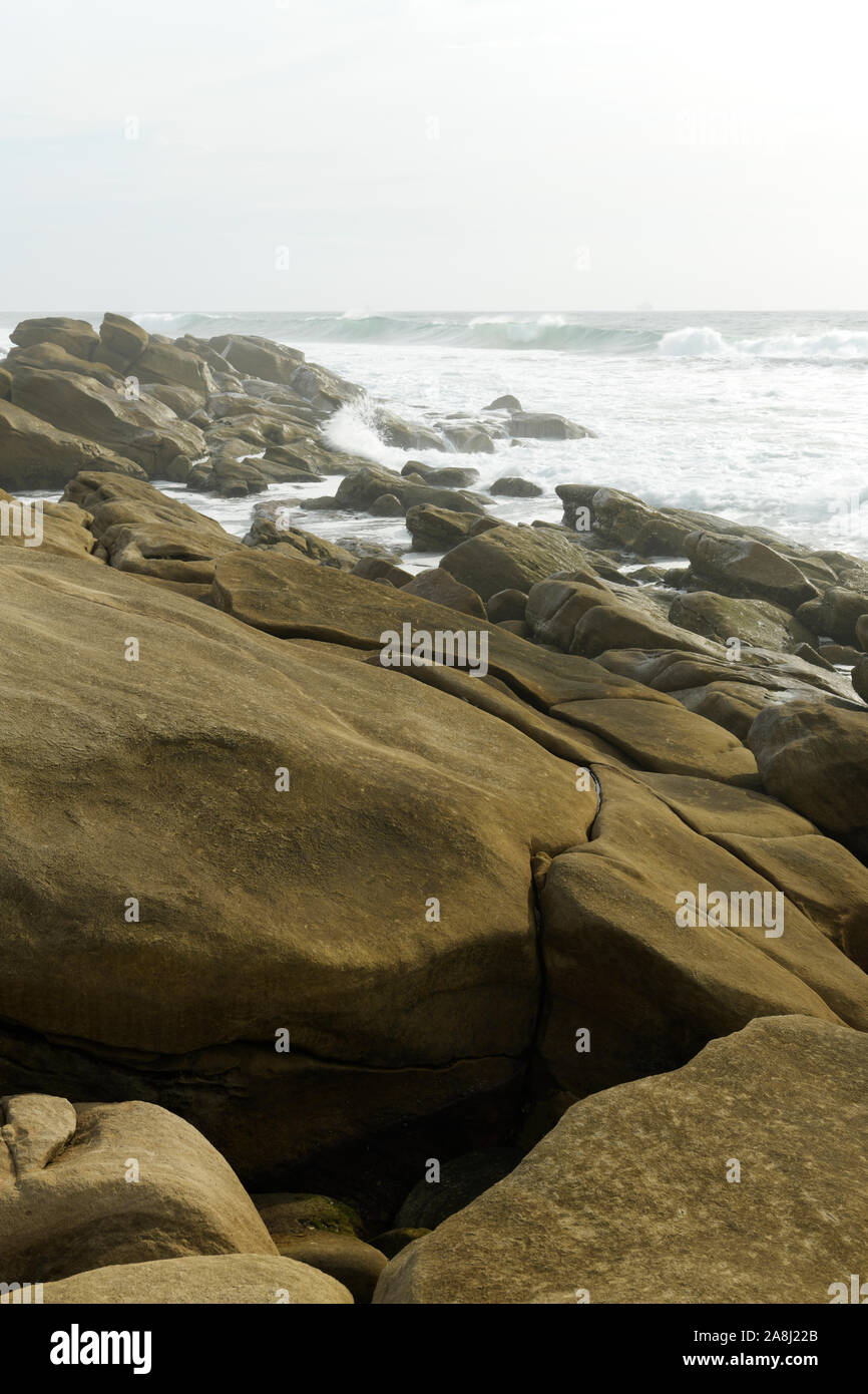 Durban, South Africa, background, rocky seashore of Eastern seaboard