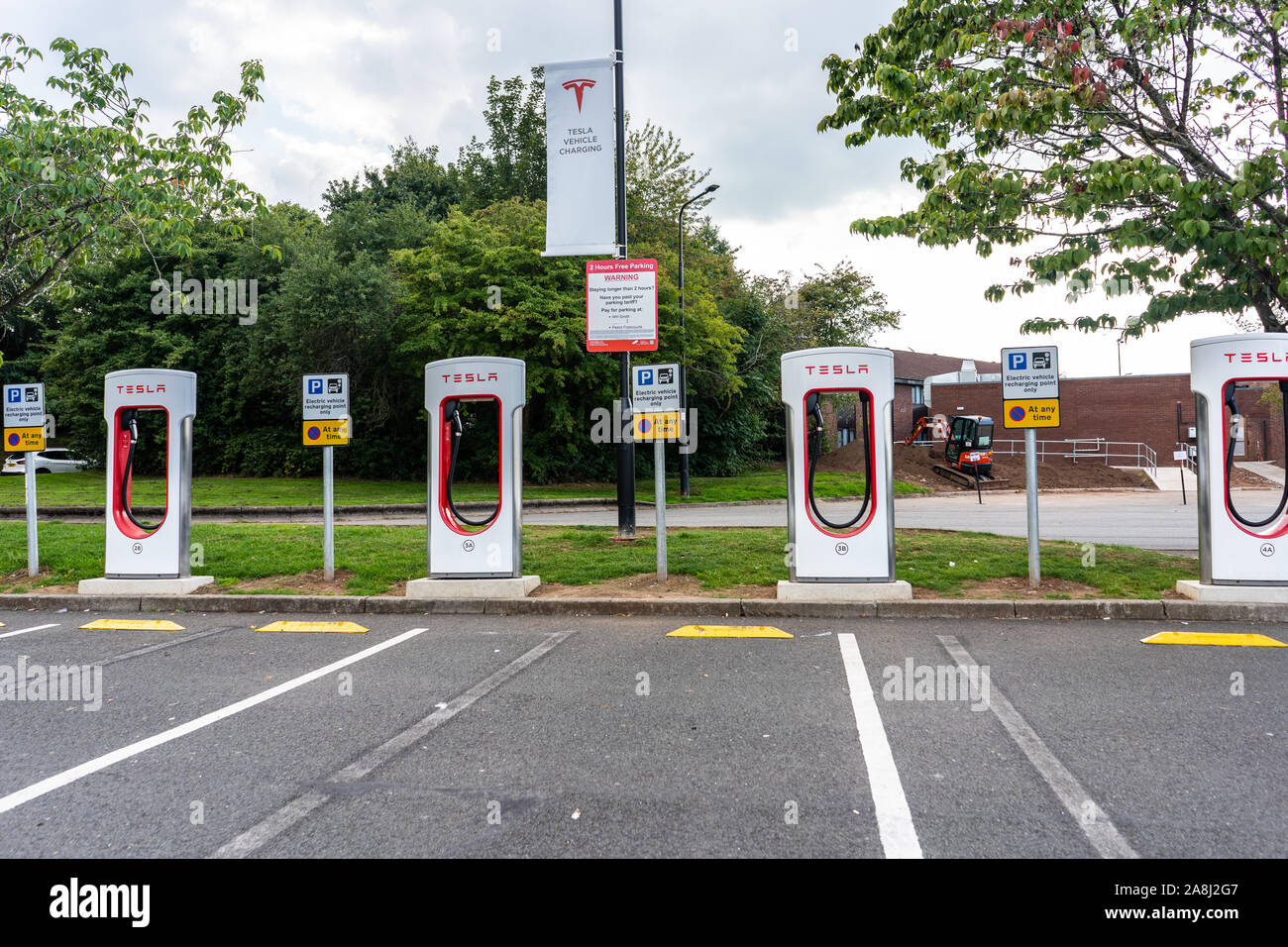 Tesla charging stations at the motorway services in the UK, Electric