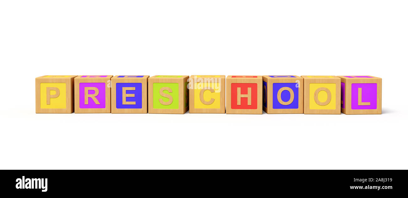 3d rendering of alphabet toy blocks. Digital art. Children playtime. Toys and games. Stock Photo