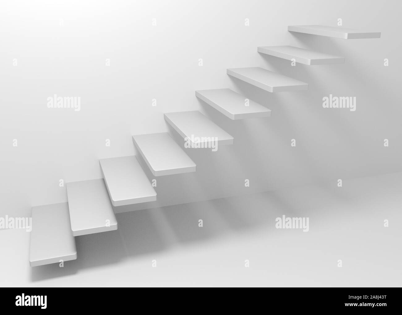 Staircase with steps in the wall. Business concept. 3d render Stock Photo