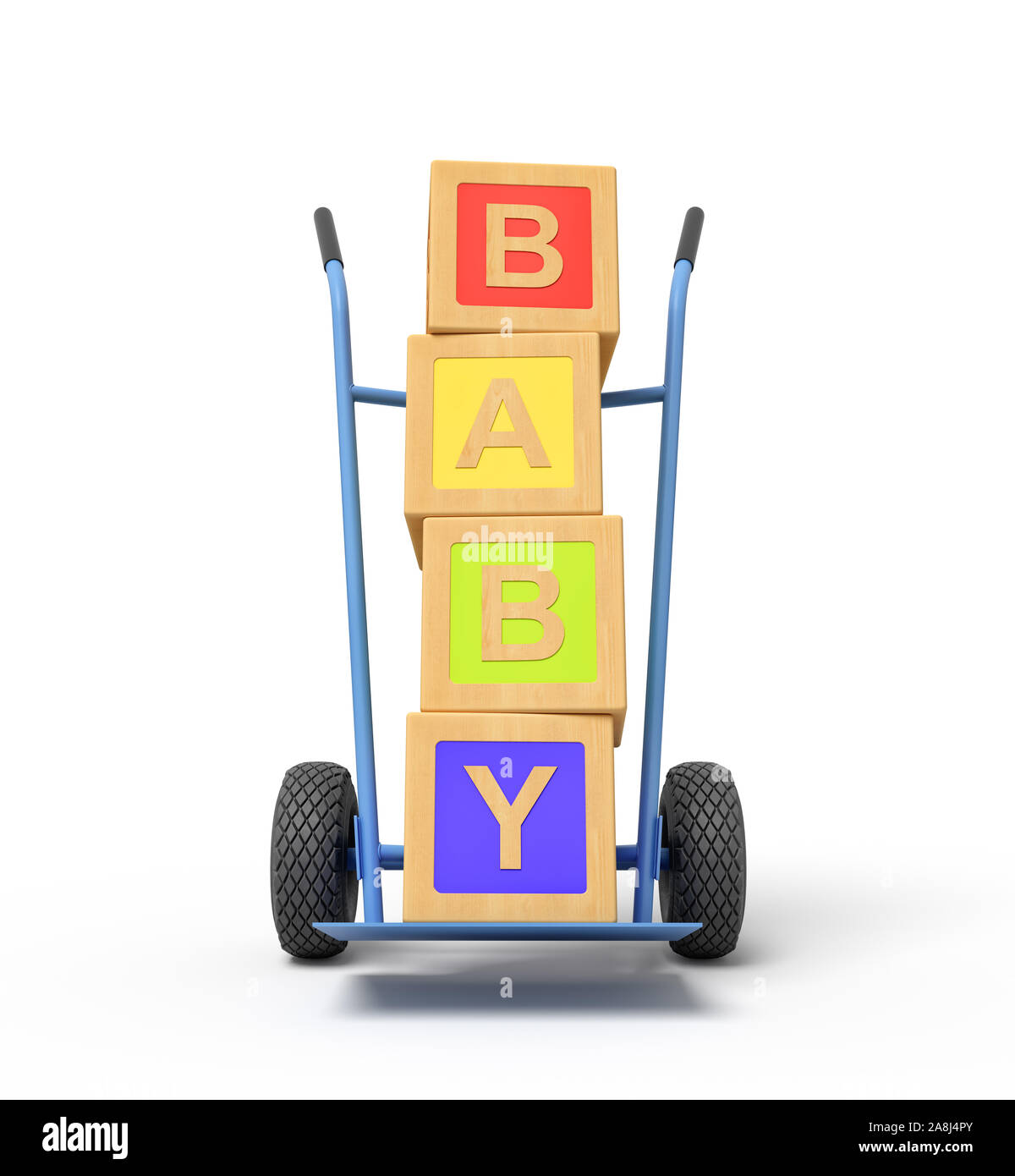 3d rendering of colorful alphabet toy blocks showing 'BABY' sign on a ...