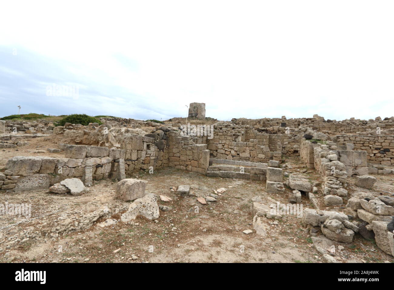 Cabras, Italy - 4 July 2011: the archaeological site of Tharros in the province of Oristano Stock Photo