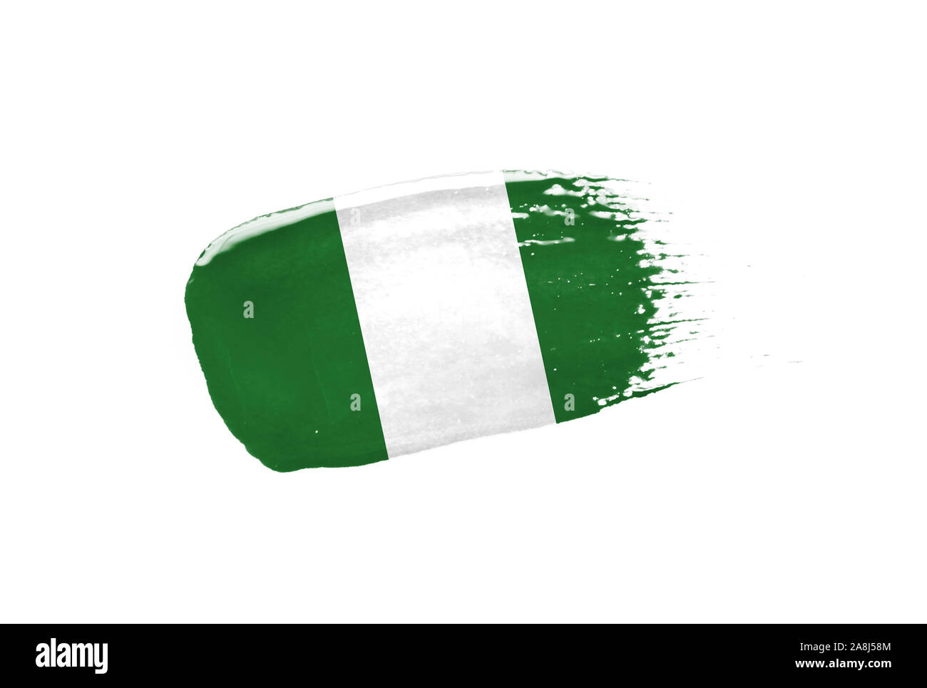 Brush painted Nigeria flag. Hand drawn style Stock Photo Alamy