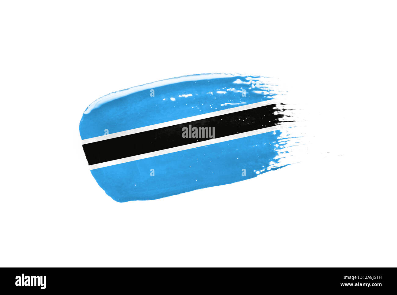 Brush painted Botswana flag. Hand drawn style Stock Photo - Alamy
