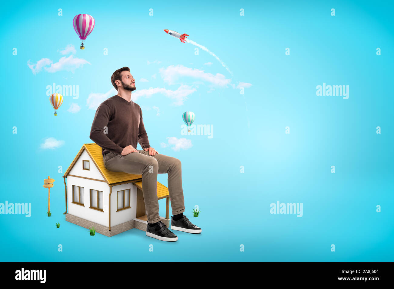 giant-young-man-sitting-on-roof-of-small-house-like-on-chair-looking-up-in-blue-sky-with-copy-space-and-dreaming-2A8J604.jpg