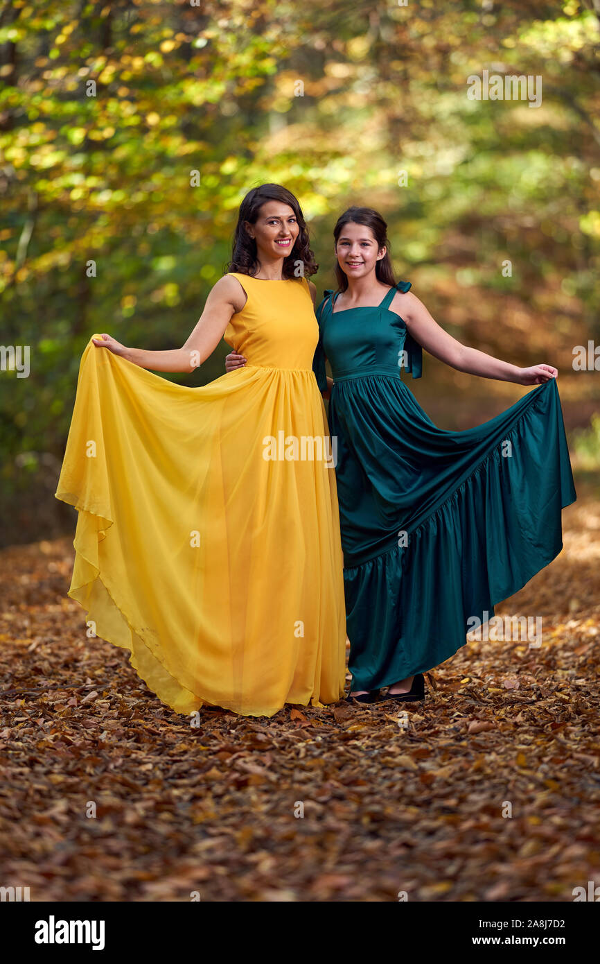 Two girlfriends in forest hi-res stock photography and images - Alamy