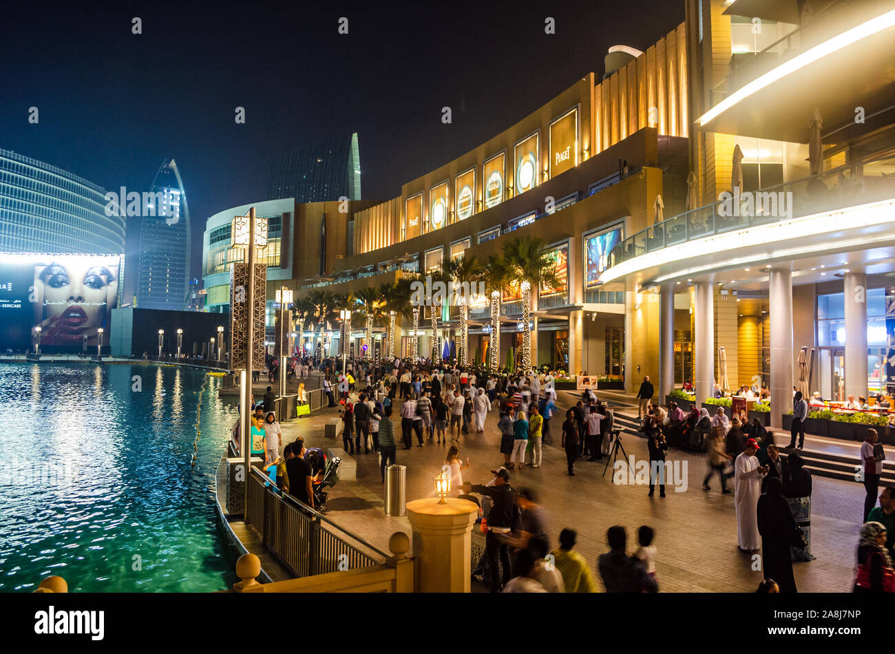 Tourists and visitors walking outside the Mall of Dubai, also known as