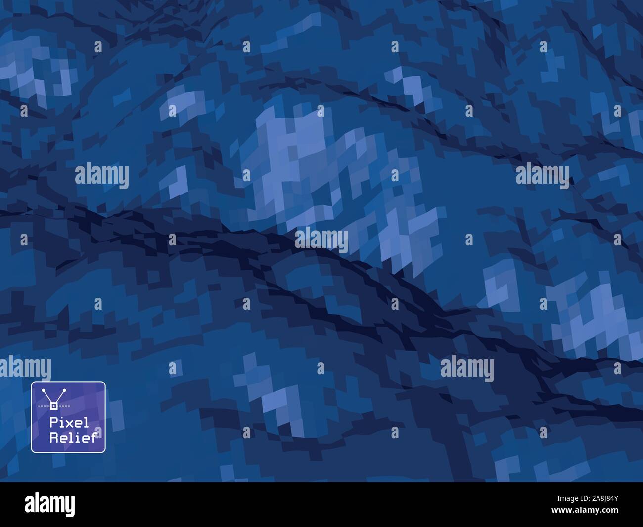 Abstract background with topographic landscape map and pixelated ...