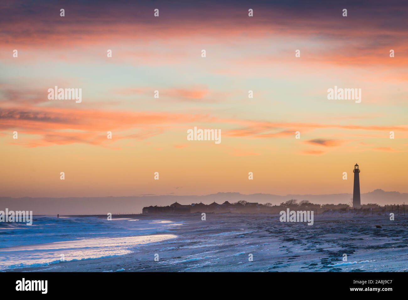 Beautiful peaceful sunrise over Jersey Shore in New Jersey Stock Photo -  Alamy