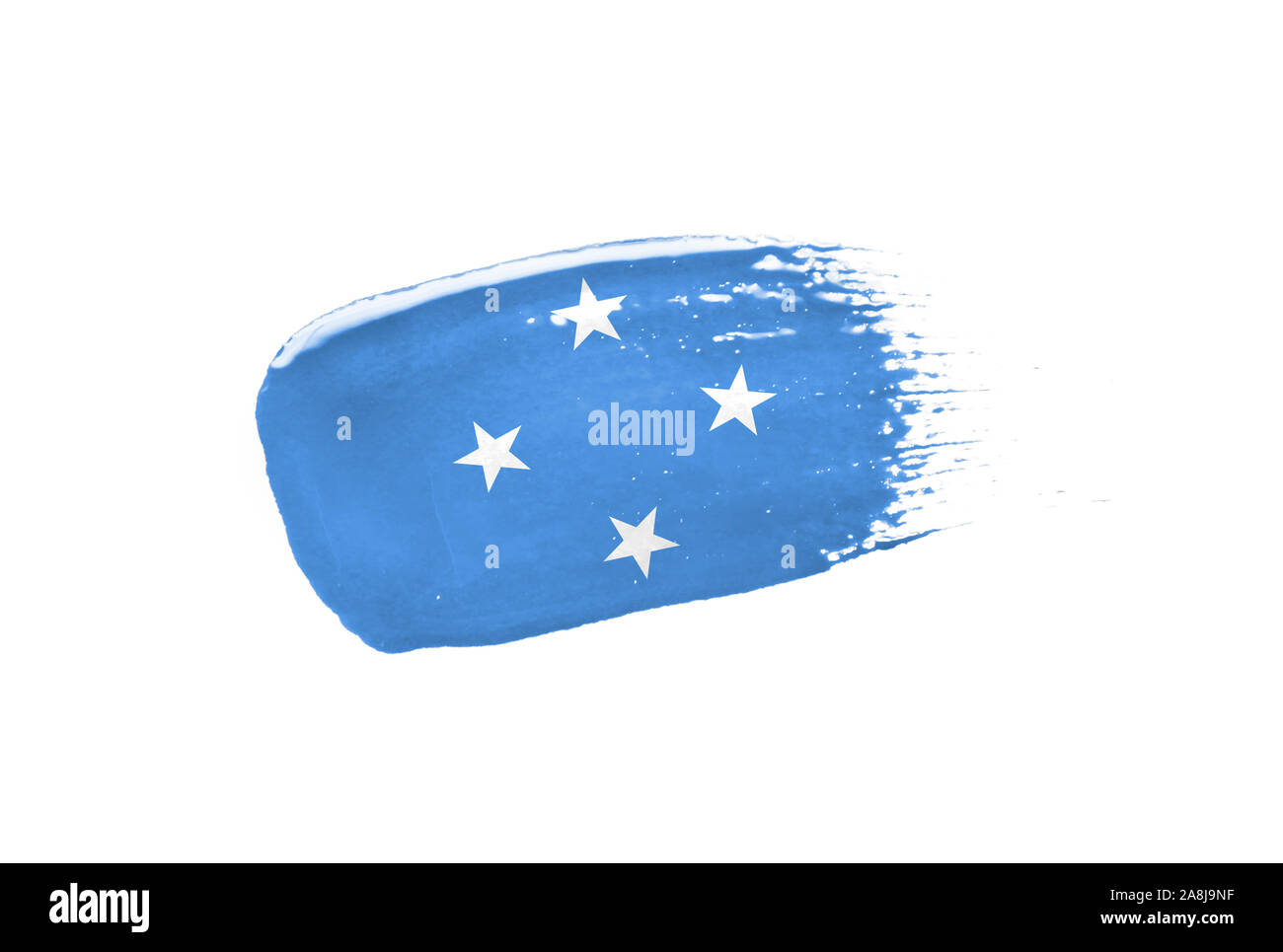 Brush painted Micronesia flag. Hand drawn style Stock Photo - Alamy