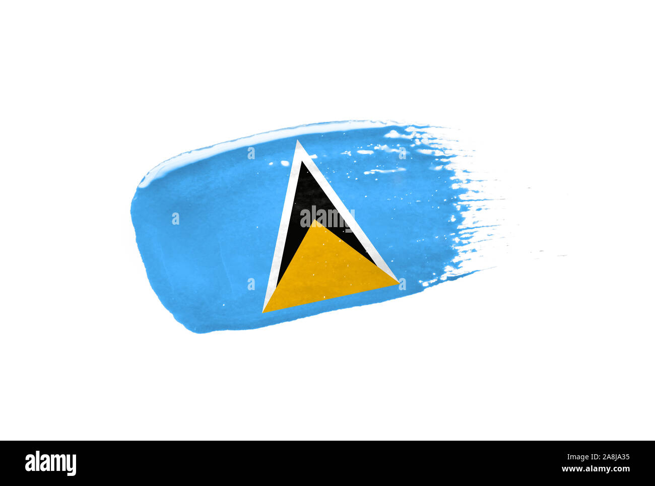 Brush painted Saint Lucia flag. Hand drawn style Stock Photo - Alamy