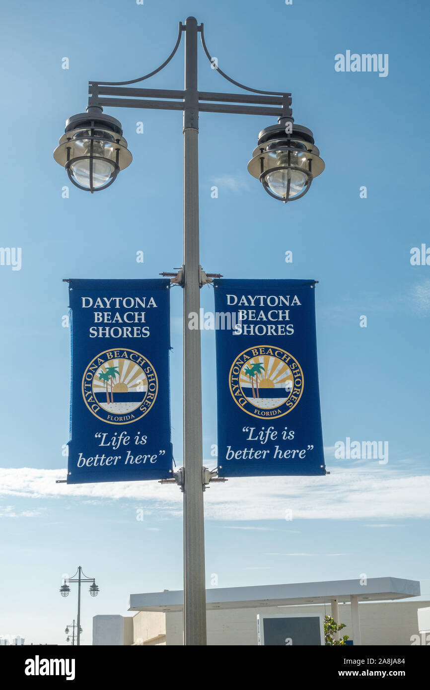 Municipal City Sign For Daytona Beach Shores On Atlantic Avenue