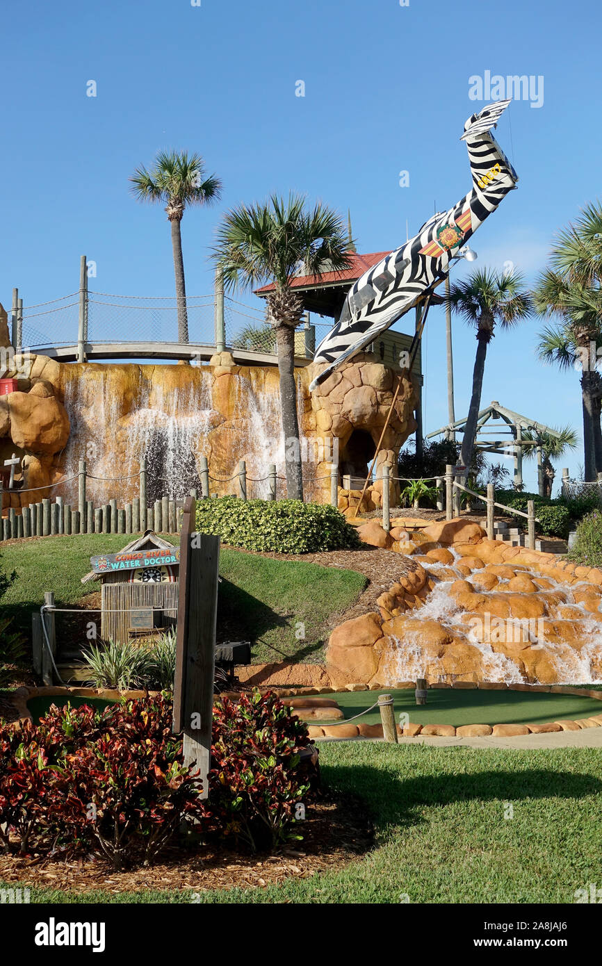 The Congo River Miniature Golf Course in Daytona Beach Shores, Florida Located On Atlantic Avenue Hwy A1A Stock Photo