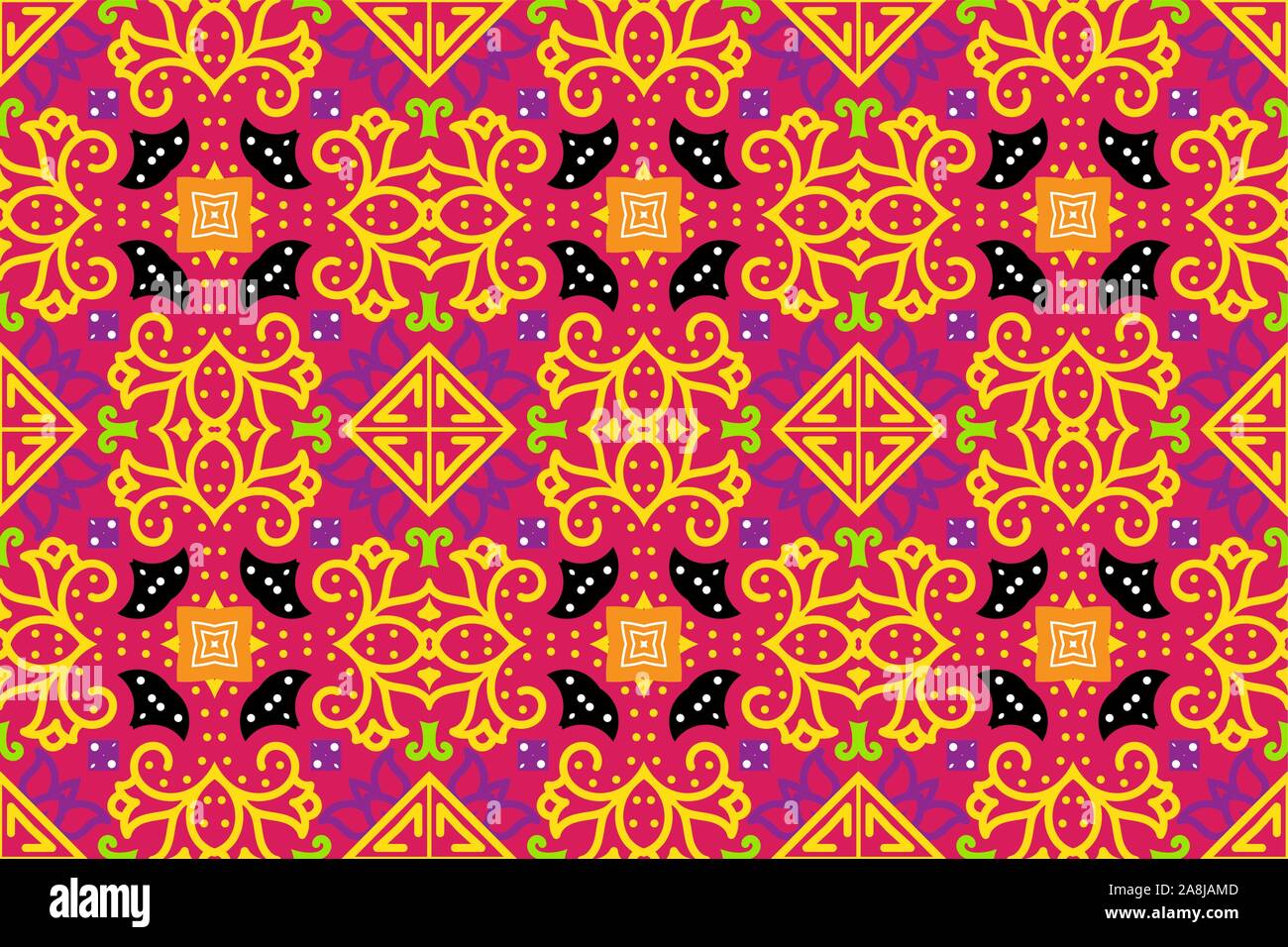Portuguese azulejo tiles. Encaustic seamless patterns, prints Stock Vector