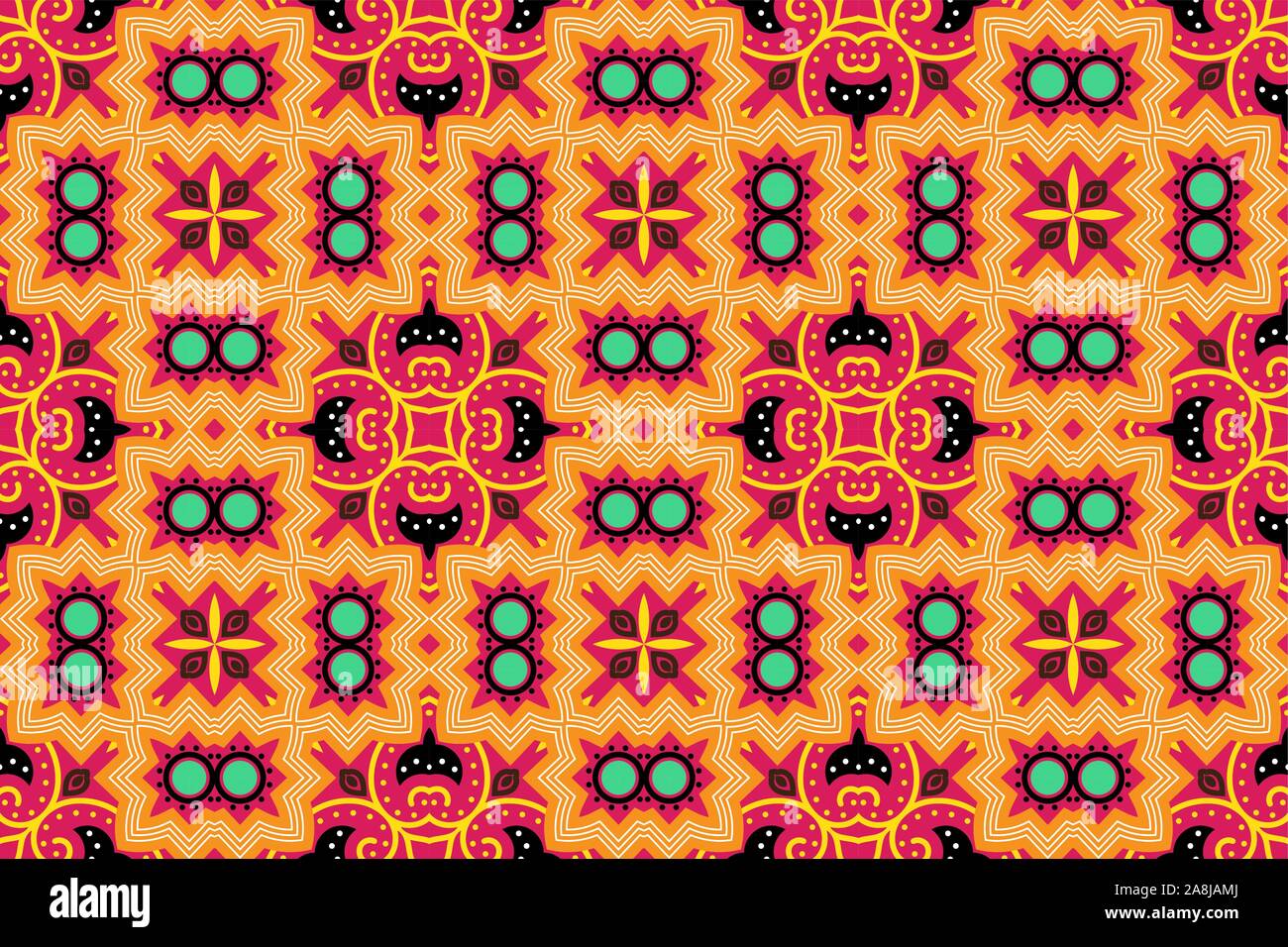 Portuguese azulejo tiles. Encaustic seamless patterns, prints Stock Vector