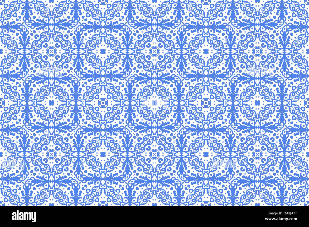 Portuguese azulejo tiles. Encaustic seamless patterns, prints Stock Vector