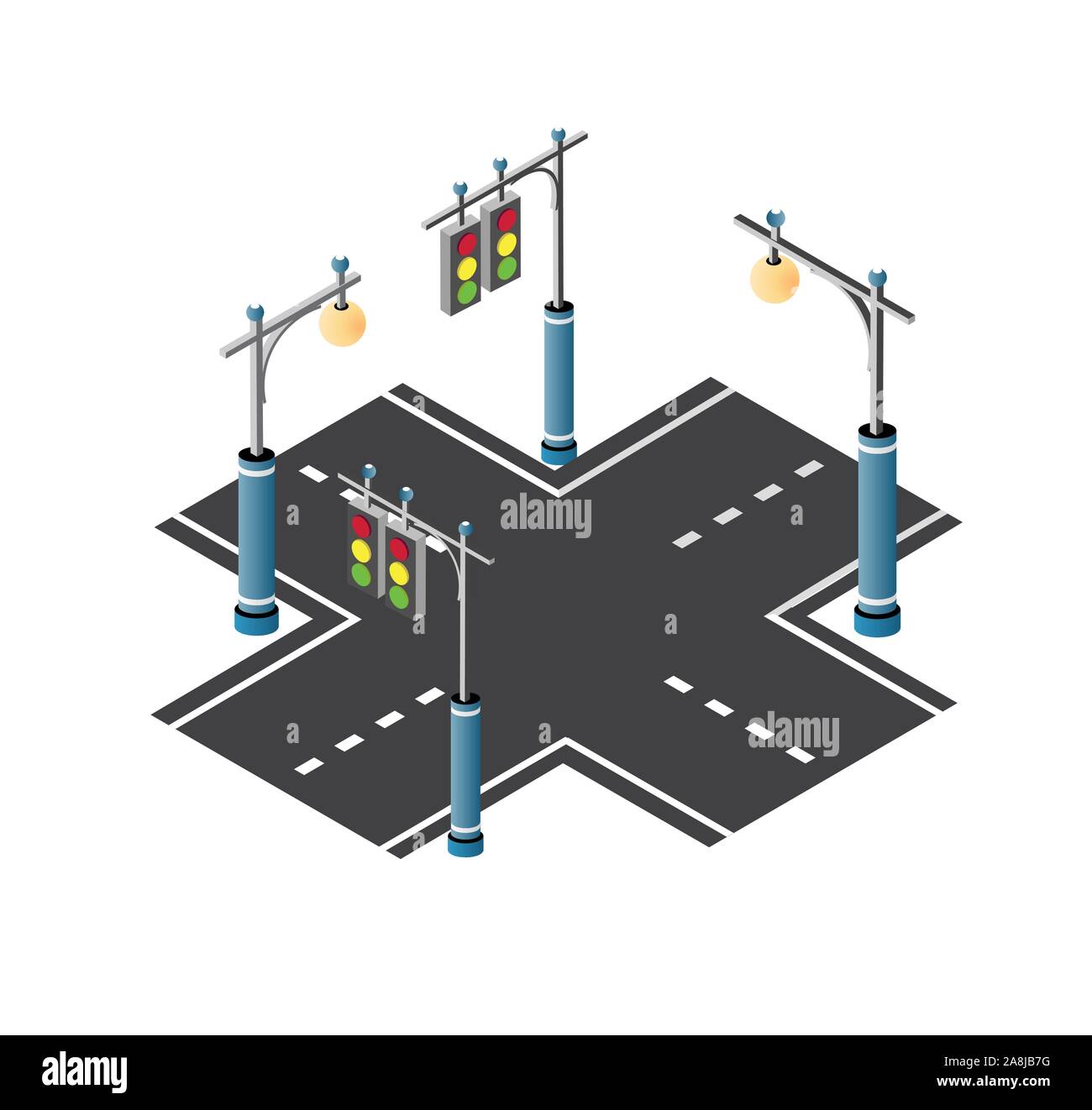 The road streetlight traffic Stock Vector