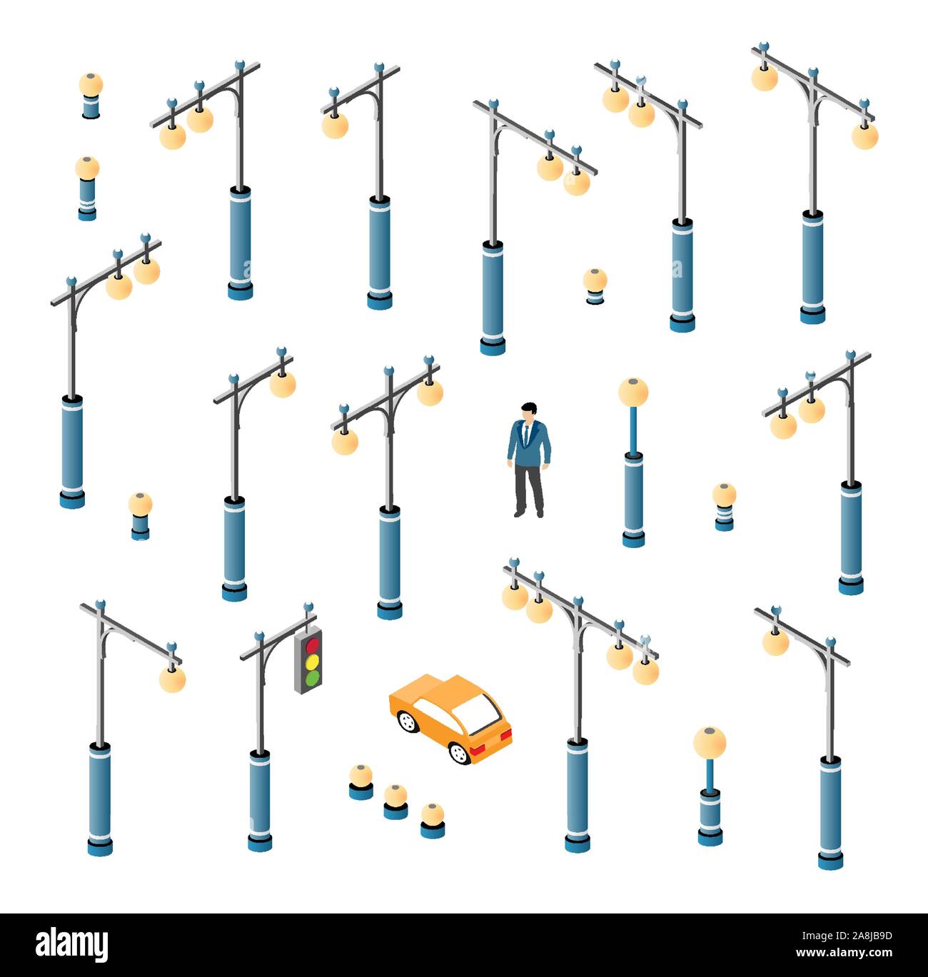 The road streetlight set Stock Vector Image & Art - Alamy