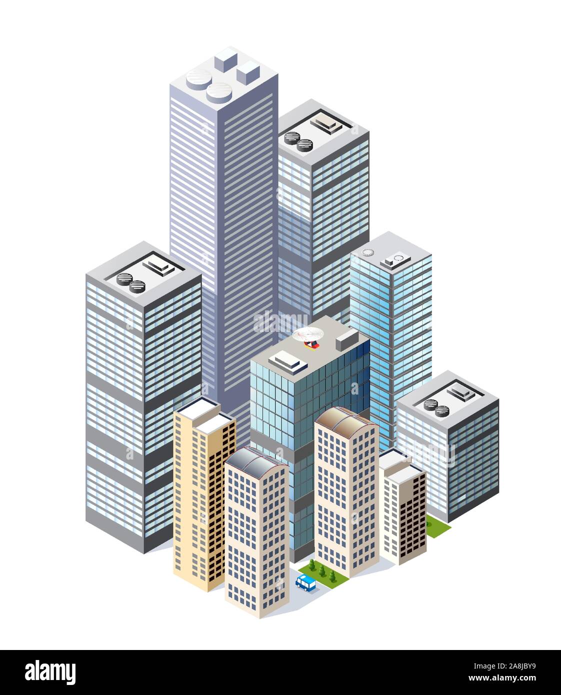 Cityscape design elements with isometric building Stock Vector Image ...