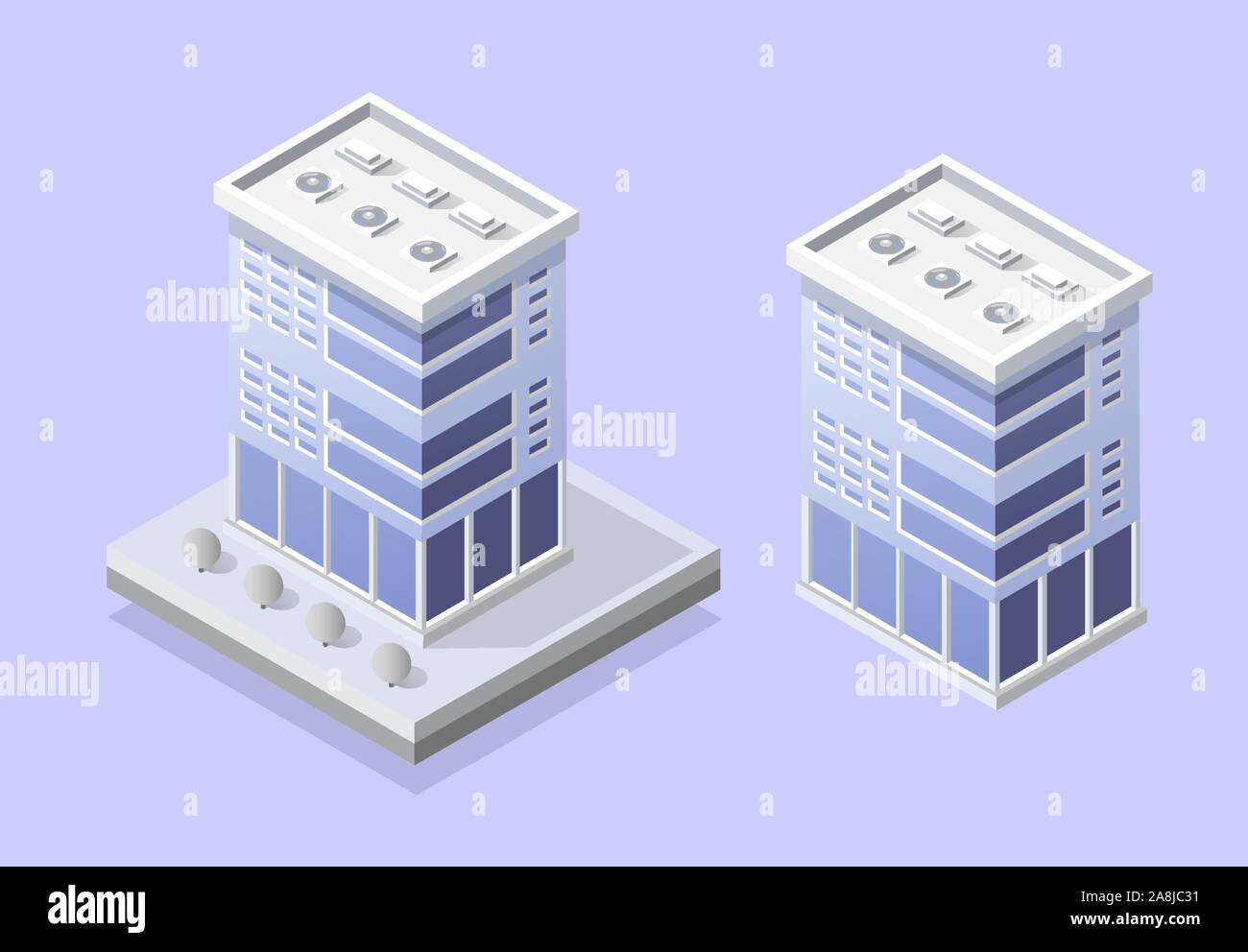 Cityscape design elements with isometric building Stock Vector Image ...