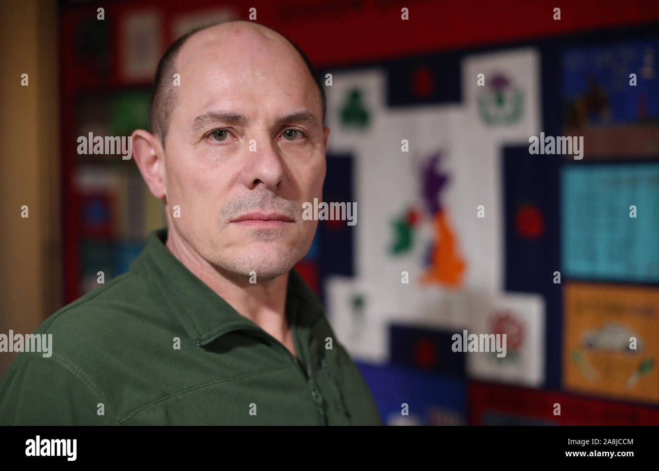 Former soldier Dave Hardy, who survived the 1988 IRA bus bomb in Ballygally, at a reunion organized by the South East Fermanagh Foundation (SEFF) victims advocacy group at the Silverbirch hotel in Omagh. Stock Photo