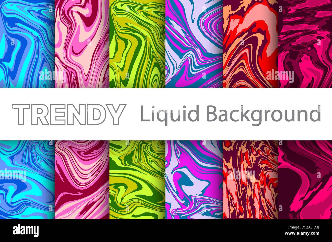 Set background style decorative abstract flowing Stock Vector
