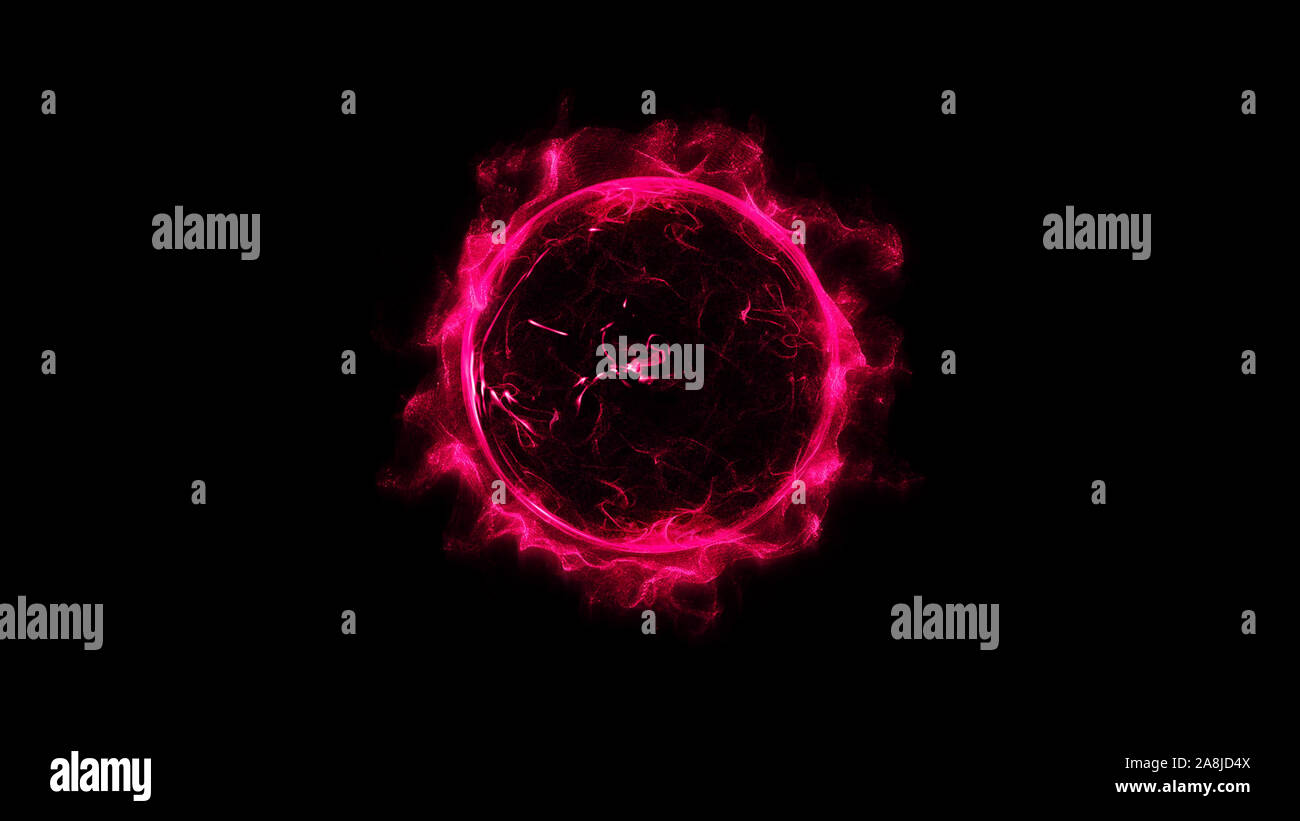 Pink circular shinning glowing light ring sparkle powerful effect dust ...
