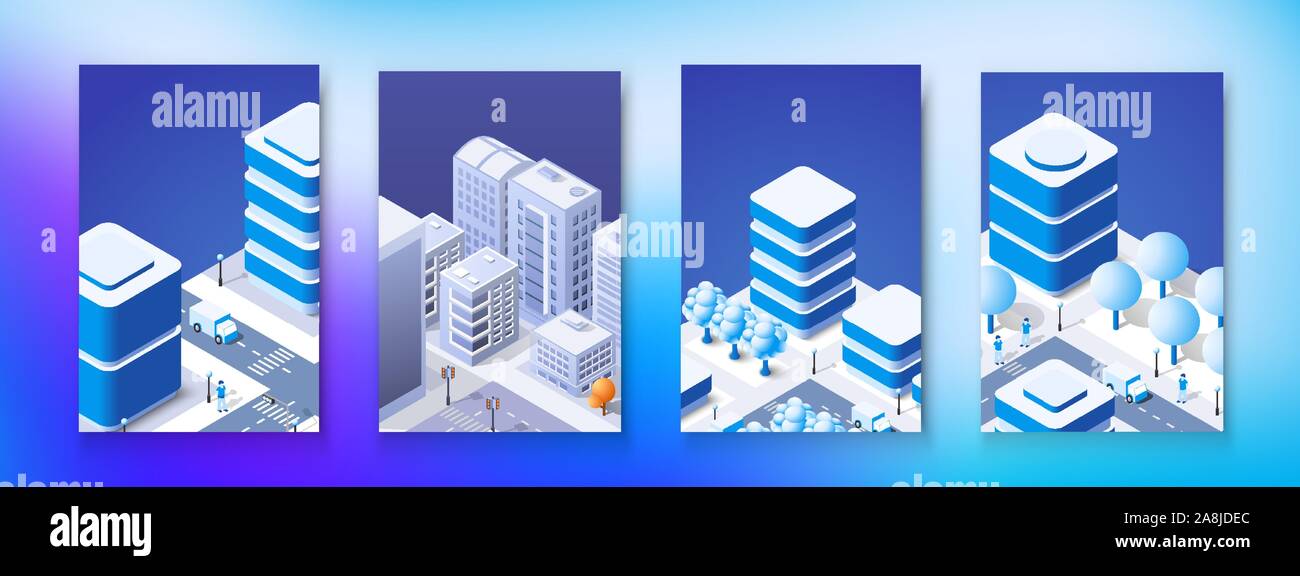 Isometric set module city Stock Vector Image & Art - Alamy